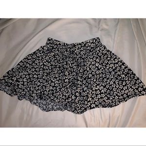Brandy Melville black floral skater skirt